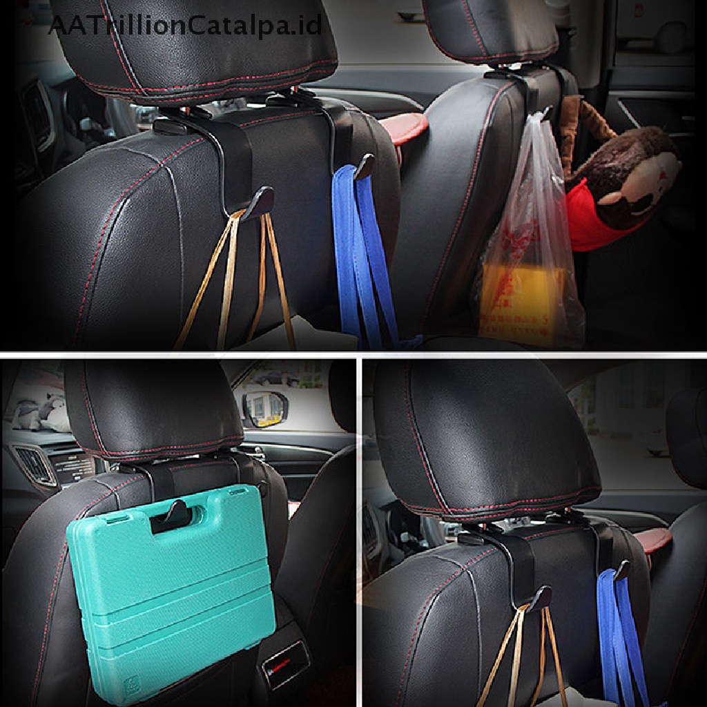 Aatrillioncatalpa 1pc / 2pcs Kait Gantungan Tas / Kantong Belanjaan Multifungsi Untuk Belakang Jok Mobil