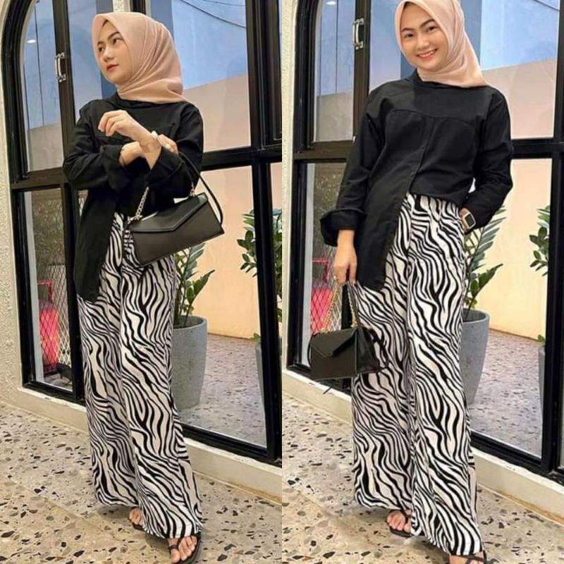 KULOT  HIGHWAIST MOTIF ZEBRA SIZE JUMBO 40&gt;90 KG//KULOT RAYON MOTIF ZEBRA