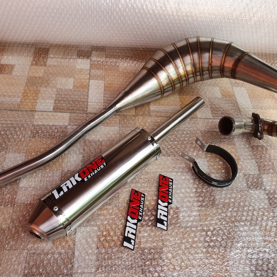 KNALPOT RACING LAKONE EXHAUST 2T GTX FOR SUZUKI TS125 TS 125 STAINLESS..