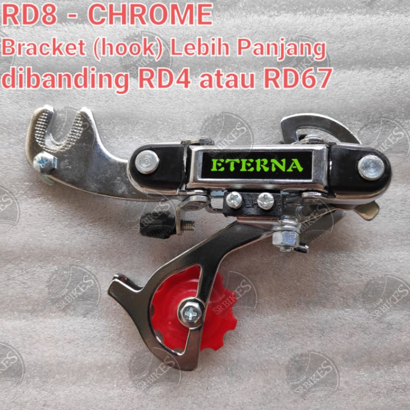 RD Rear Derailleur 6 7 Speed. Bracket (Model As). HITAM &amp; CHROME. ETERNA