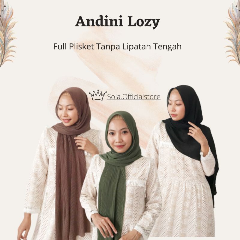 andini lozy / pasmina plisket / ceruty plisket / pasmina murah / pasmina sola / jilbab sola / sola