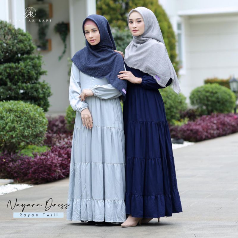 Nayara Dress arrafi gemis polos Baju muslim modis fashion muslim size S-L