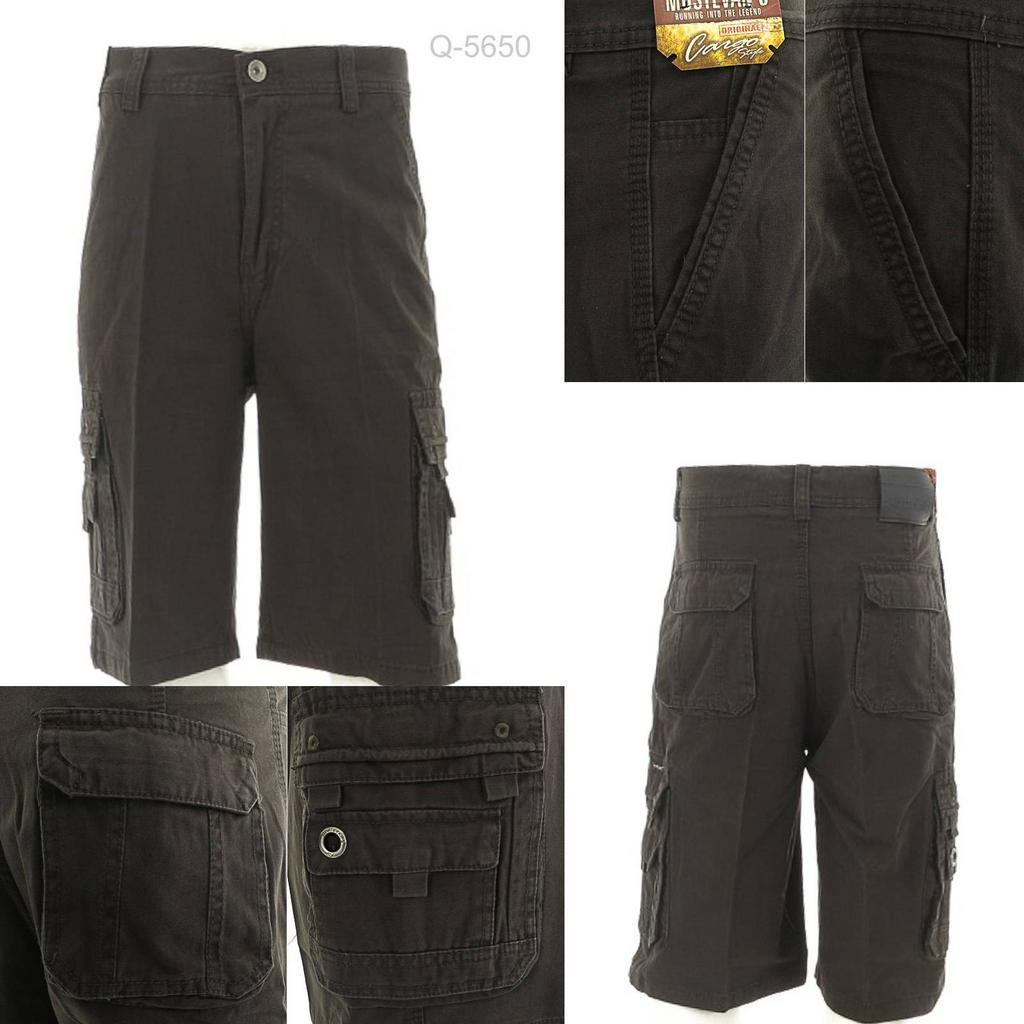 [017005650] Celana Pendek Katun Cargo Cowok Abu Tua MustEvan''s 28-29