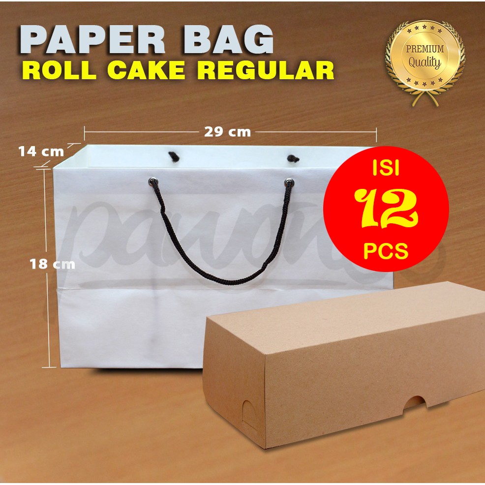 

Paper Bag PUTIH Roll Cake | Bolu Gulung | Brownies - M -(12 Pcs)