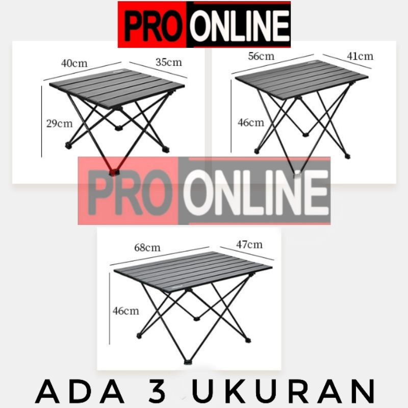 Meja Lipat Portable Camping Oudoor Piknik Foldable Bahan Aluminium / Aloy