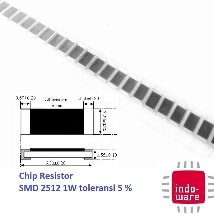 820K 820 K 820Kohm 820 Kohm Code 824 Smd 2512 Smd2512 1W 5% Resistor Inwer1843 Berkualitas