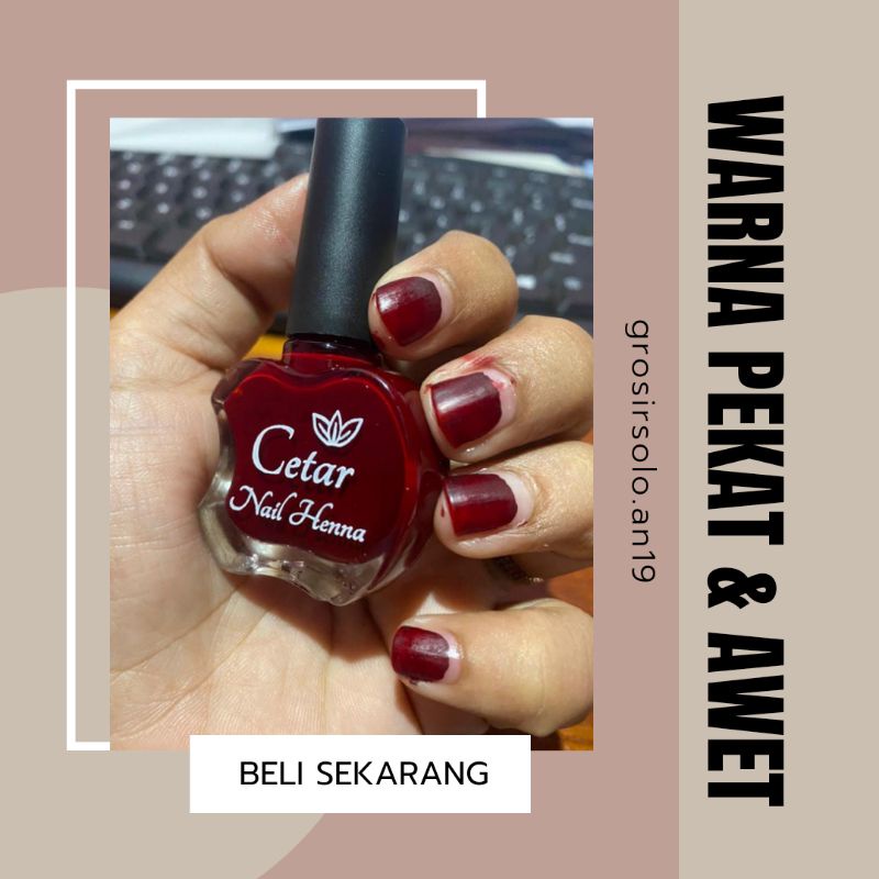 CETAR NAIL HENNA BPOM awet sampai 2 bulan | kutek halal sah sholat tuffah nail hena naura nauraa kutek muslimah ashoka razeta ceria inai kuku bukan peel off