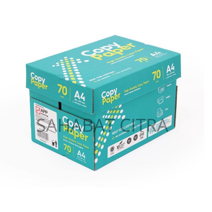 

KERTAS HVS COPY PAPER A4 70GR BOX ISI 5 RIM 纸 (一箱）