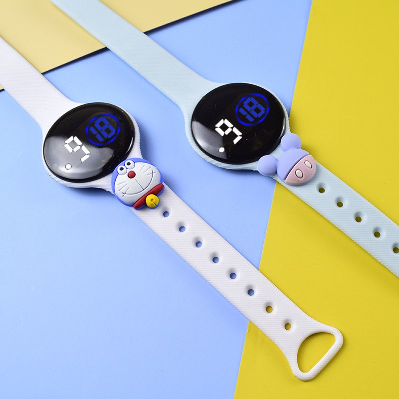 Jam tangan elektronik Jam tangan boneka bulat jam tangan anak-anak plastik renang tahan air 024 - J