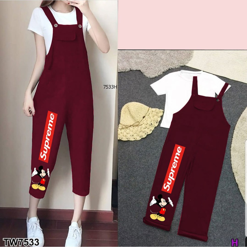 FWG - OVERALL MICKESY / OVERALL JUMPSUIT / JUMPER WANITA / BAJU JUMPSUIT MODEL BARU / JUMPSUIT