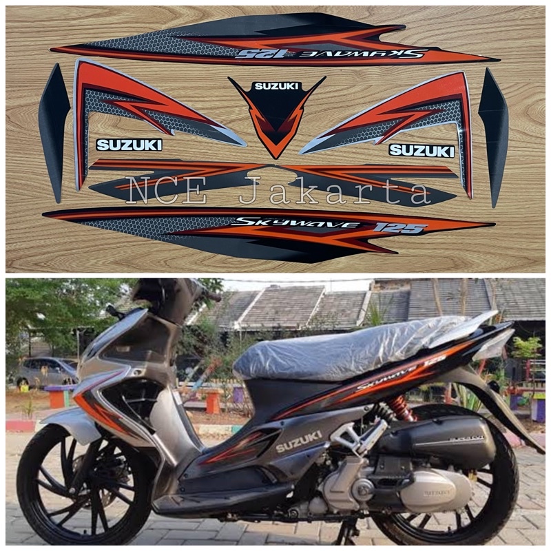 STIKER STRIPING MOTOR SKYWAVE 2008 SILVER