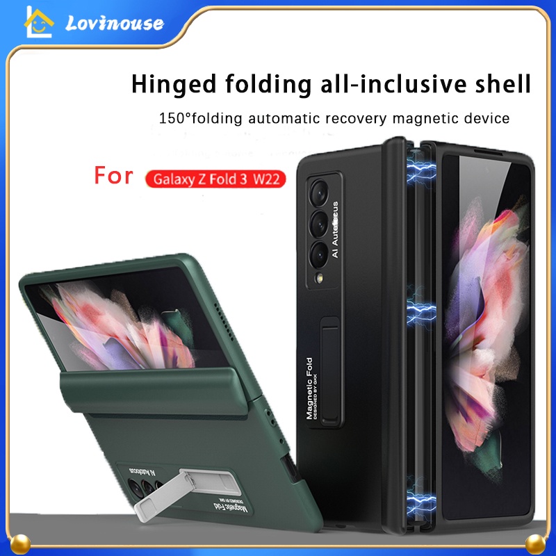 Samsung Galaxy Z Fold 2 3 4 5G Case Samsung Z Fold2 Fold3 Fold4 5G Hinged Folding Full Wrap Magnetic Stand Stand Stand Case 360 Degree Full Protection Folding Stand Case