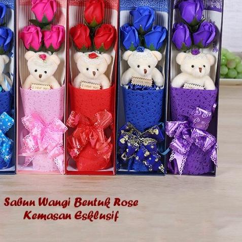 

❄ Sabun Wangi Bentuk Rose (3 ROSE KOTAK) Kemasan Esklusif (Valentine) ♣