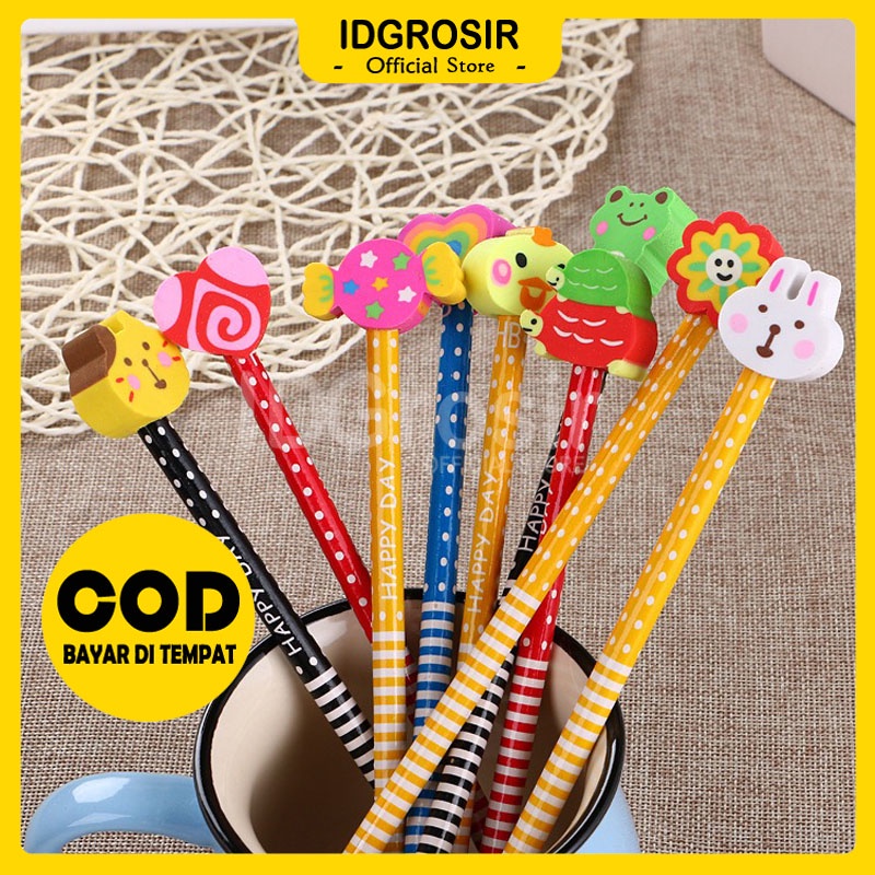 

IDgrosir Pensil Pencil Dengan Penghapus Set Grosir Alat Tulis Souvernir IDG-ST0019