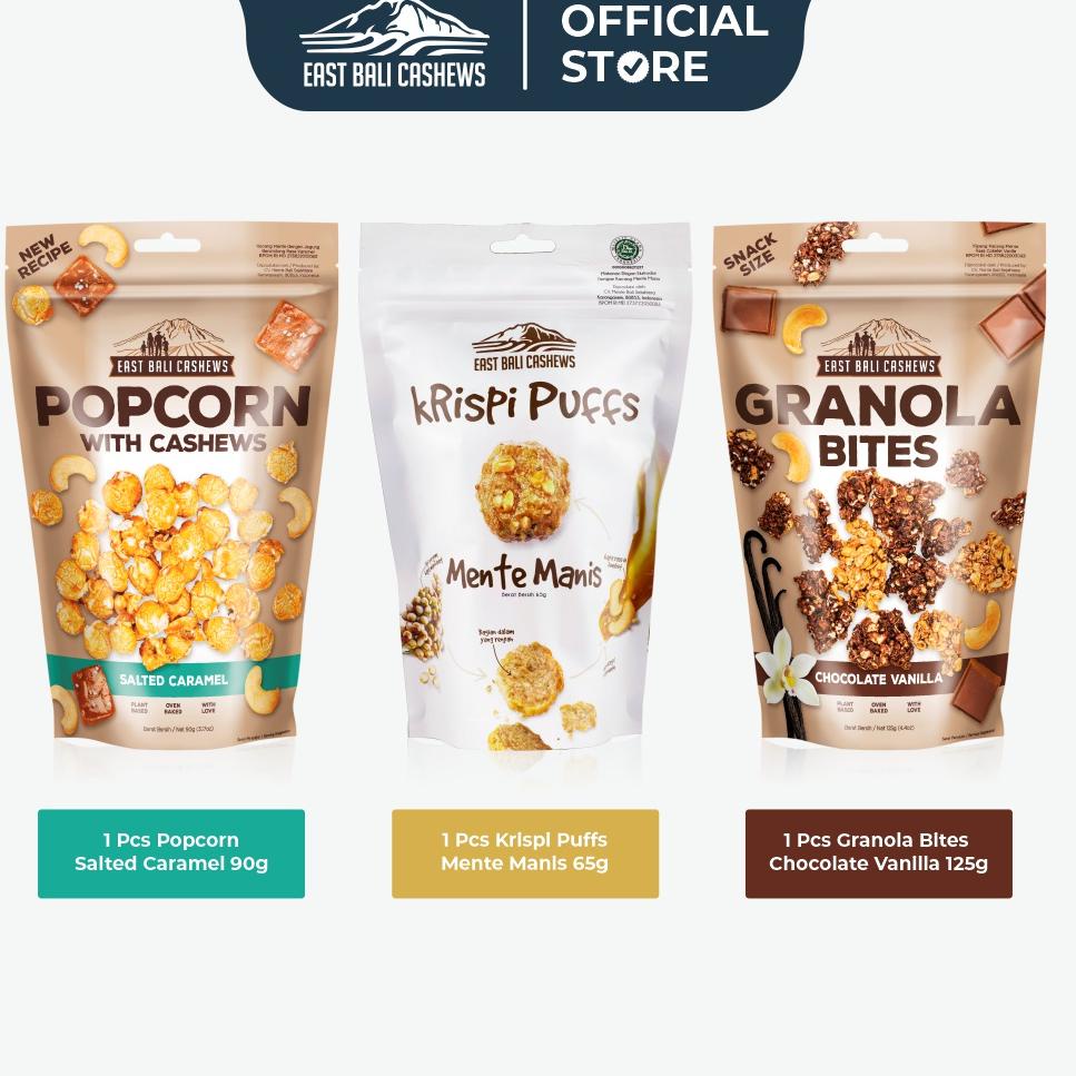 

[PROMO SYP62] Bites Chocolate Vanilla, Popcorn Caramel & Krispi Puffs Mente Manis Terlaku.