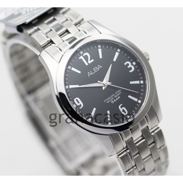 Alba ARSY23X1 Ladies Black Dial Stainless Steel Strap