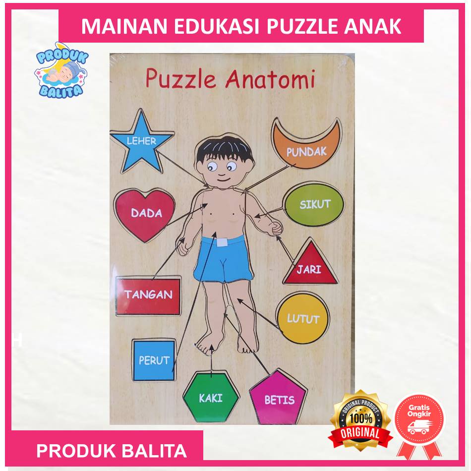 Mainan Edukasi Anak Balita Puzzle Anatomi Mengenalkan Nama-Nama Anggota Tubuh