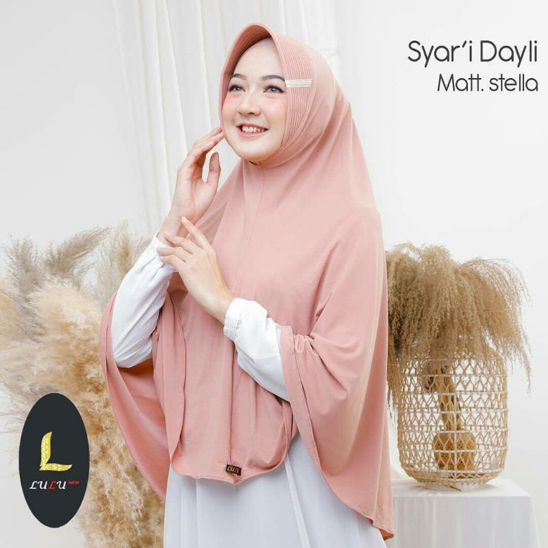 Lulu New Hijab Syari Daily / Jilbab syar'i bahan stella premium