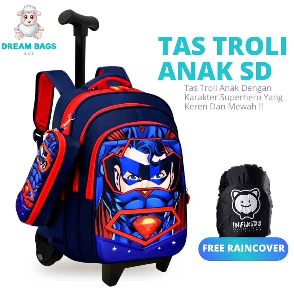 Ransel Troli Anak SD Karakter - Tas Troli Anak Laki Laki Karakter - Tas Troli Anak Laki Laki - Tas Koper Anak