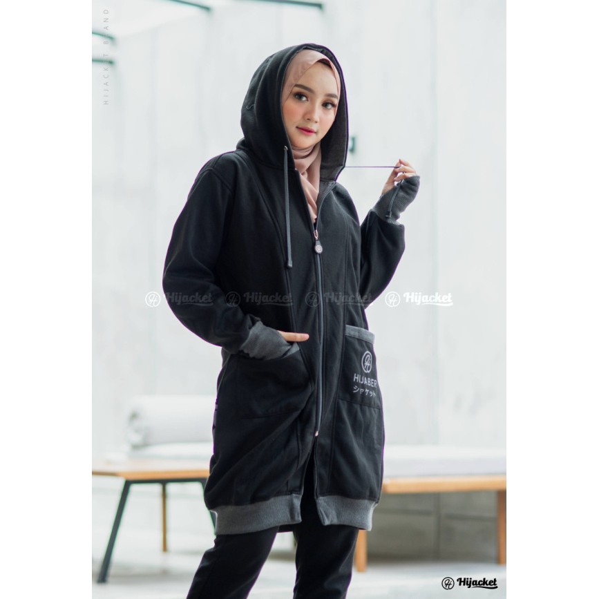 ⭐️GRATIS ONGKIR⭐️ HIJACKET YUKATA Jaket Wanita Muslimah-BLACK (Hitam)