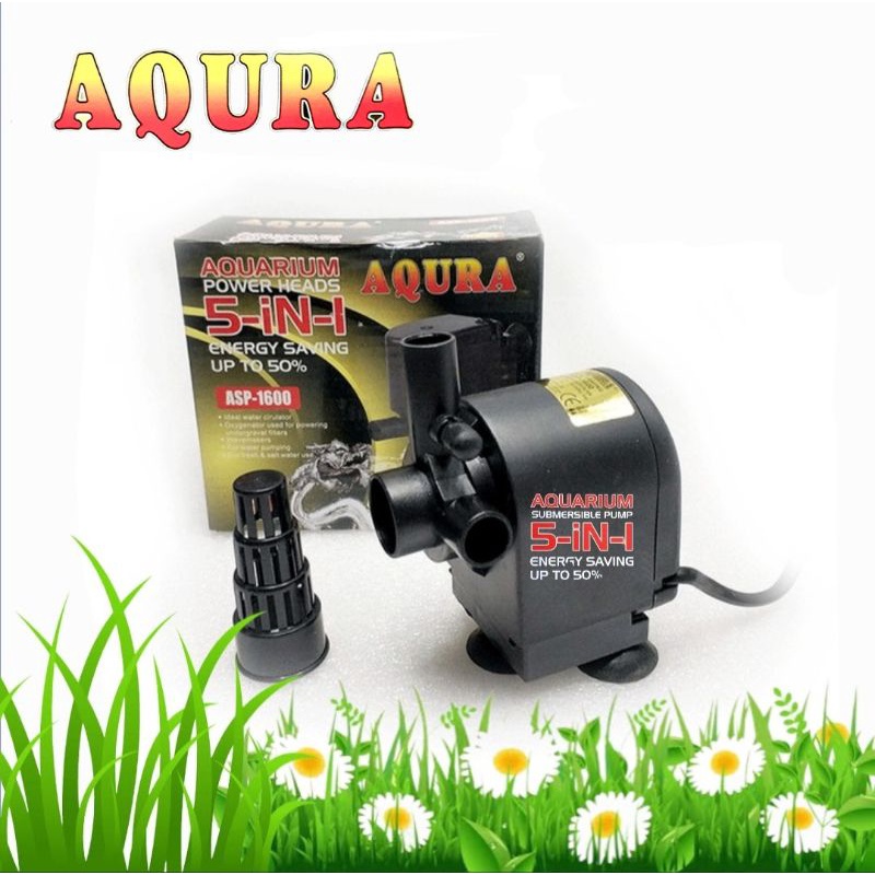 pompa celup air aquarium aqura asp 1600 power head 1600 aqura