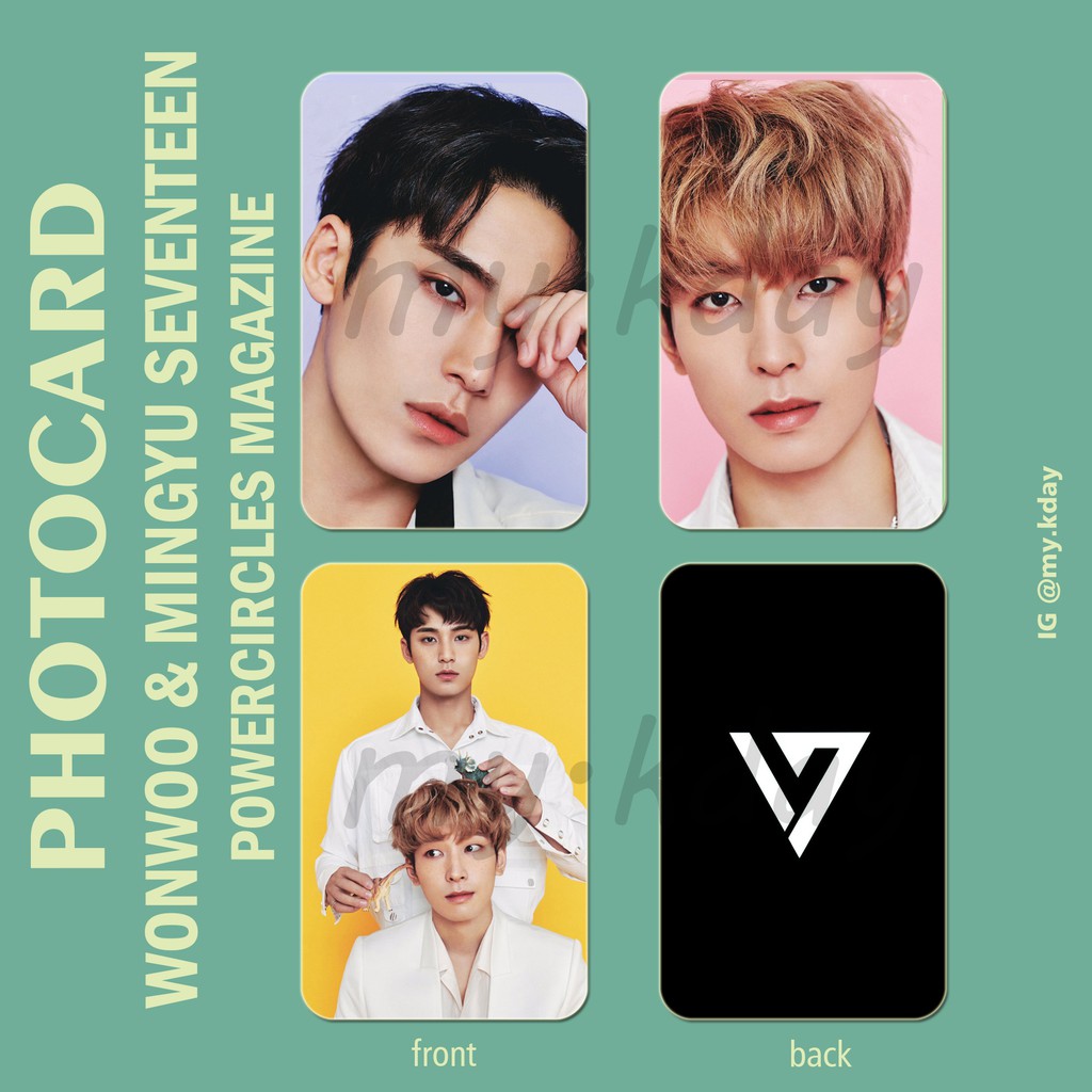 PC-0535, Unofficial Photocard Wonwoo & Mingyu Seventeen PowerCircles Magazine 2 sisi