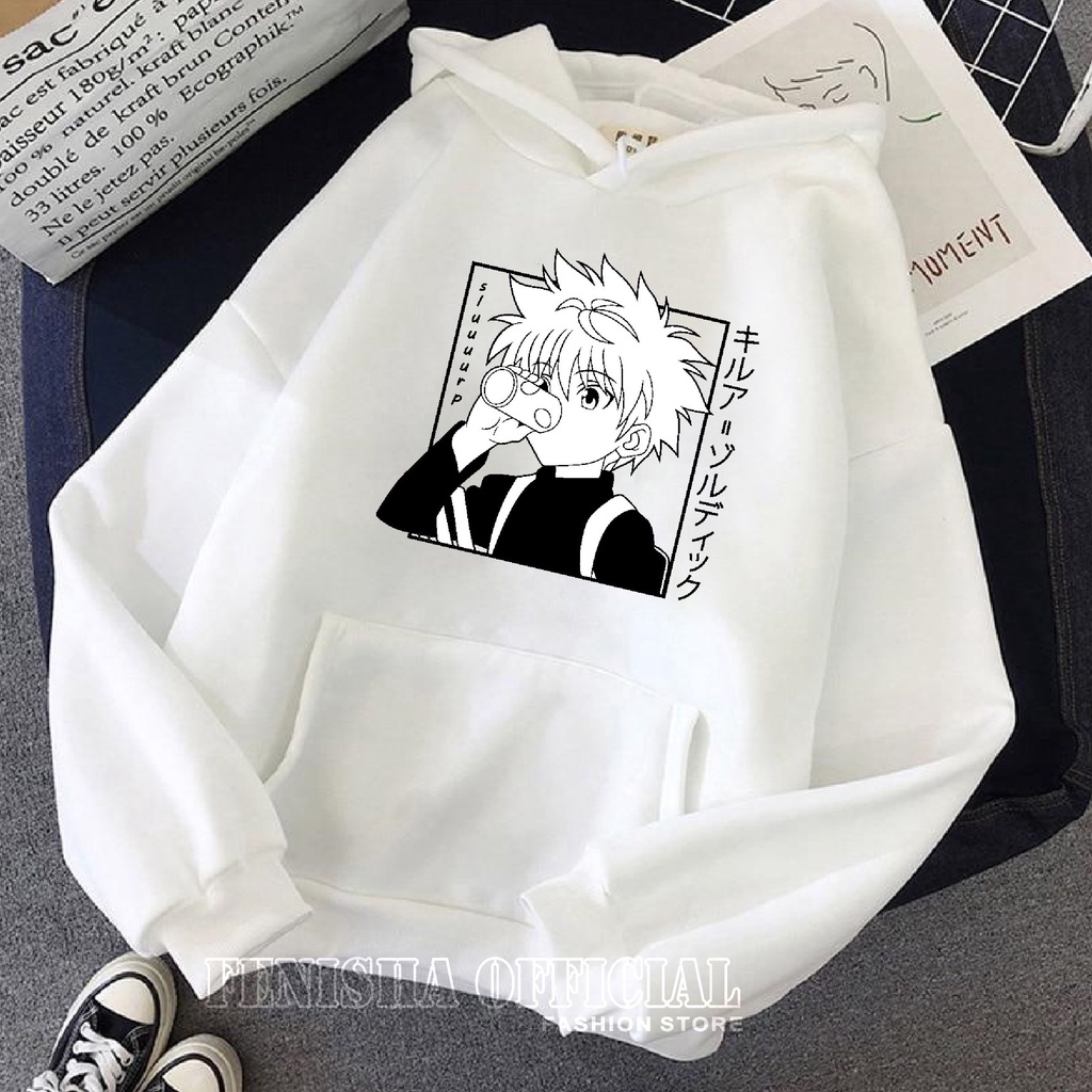 FenishaStore Sweater Hoodie Wanita ANIME KILLUA Size M, L, XL, XXL / Sweater Hoodie Korean Style / Sweatshirt Hoodie Wanita - Bisa Bayar Ditempat COD