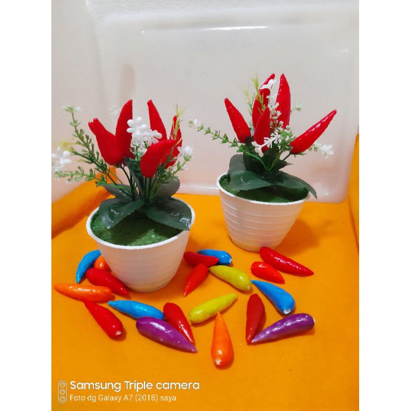 rangkaian buah cabe artificial bunga plastik bunga imitasi bunga murah