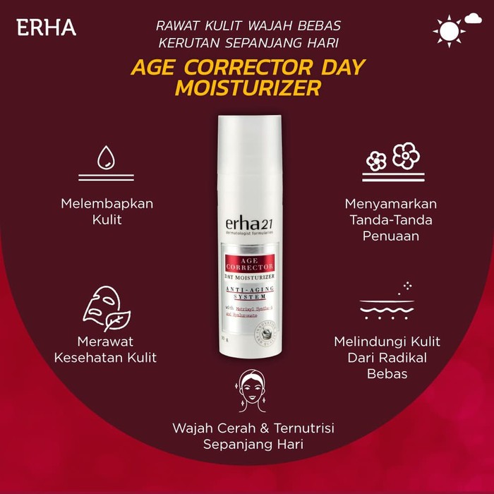 Erha Age Corrector Day Moisturizer 30g - Krim Pagi Anti Penuaan