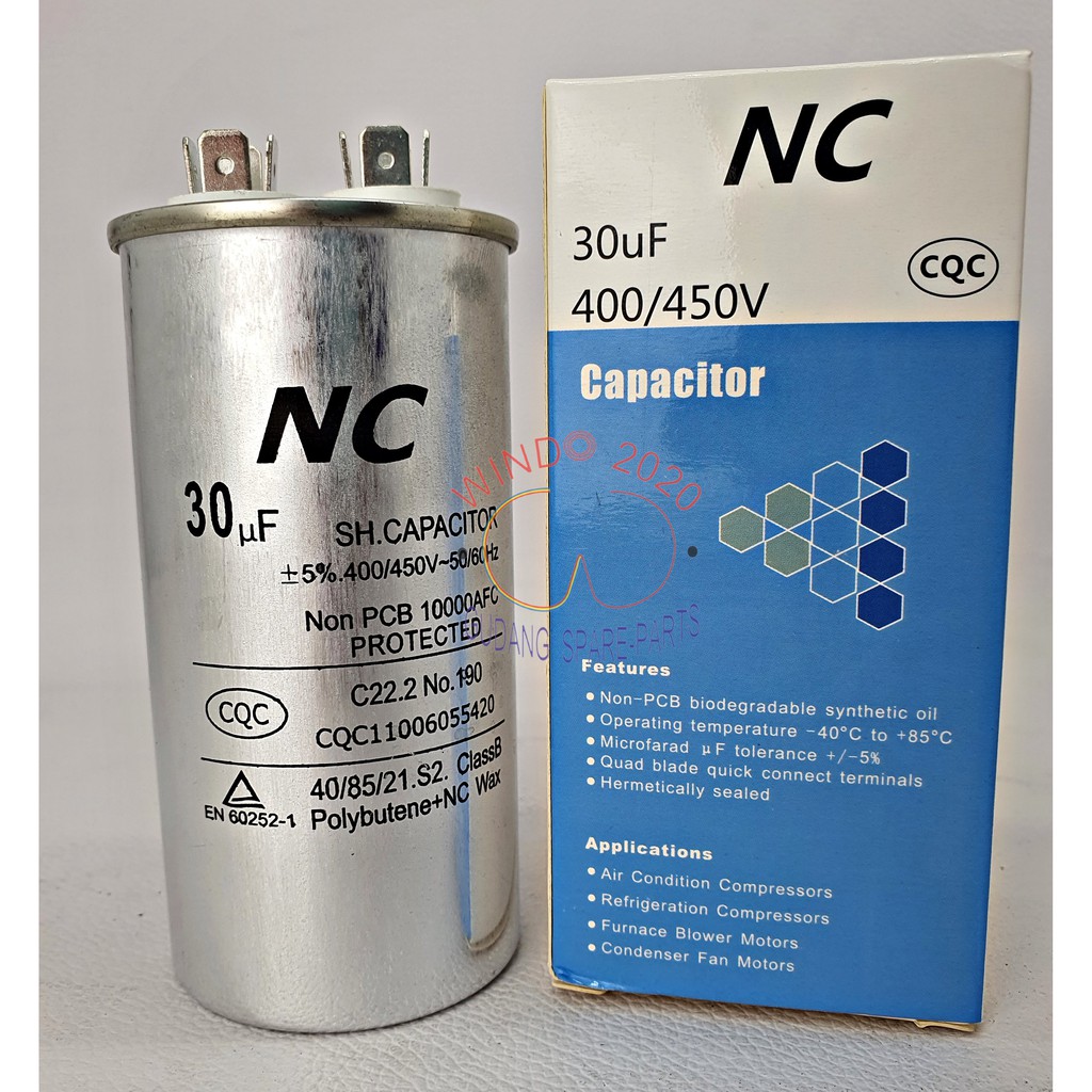 KAPASITOR NC | RUNNING CAPACITOR | KAPASITOR STARTING 2 KAKI | ALCO AC