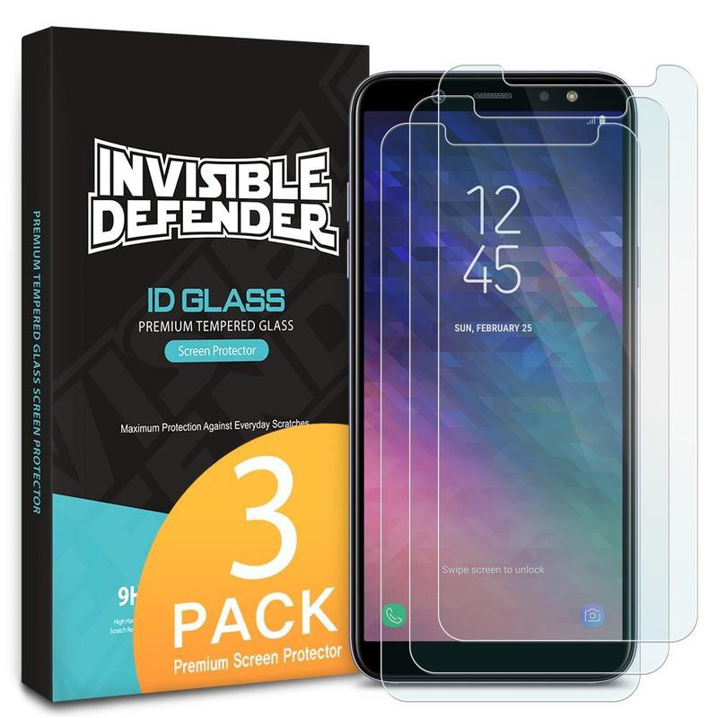 Ringke ID Invisible Defender Tempered Glass Galaxy A6 Plus 2018 3 pack