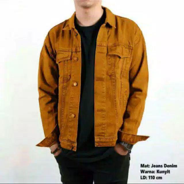 JAKET JEANS SANWASH PRIA JAKET  JEANS SNOW BLACK JAKET PRIA JAKET JEANS DENIM JAKET JEANS COUPLE  JAKET JEANS COD-Mustard
