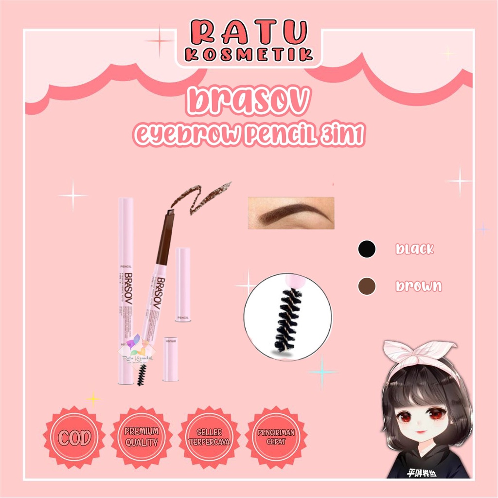 ❤ RATU ❤ Brasov Eyebrow Auto Matic | Eyebrow Matic Type B | Pensil Alis Putar BPOM✔️