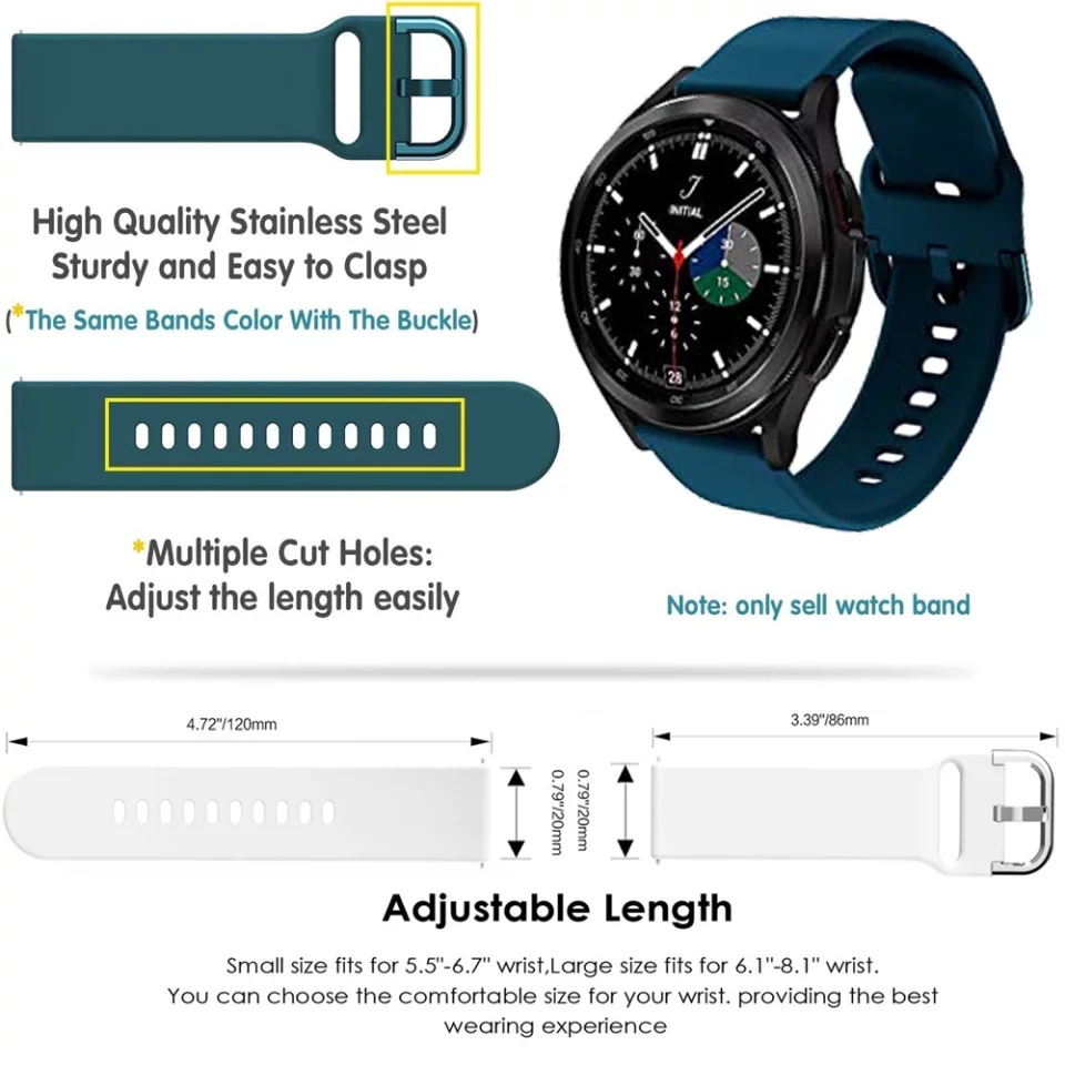 STRAP SAMSUNG GALAXY WATCH 4 CLASSIC 40 42 44 46MM MODEL ACTIVE 20MM