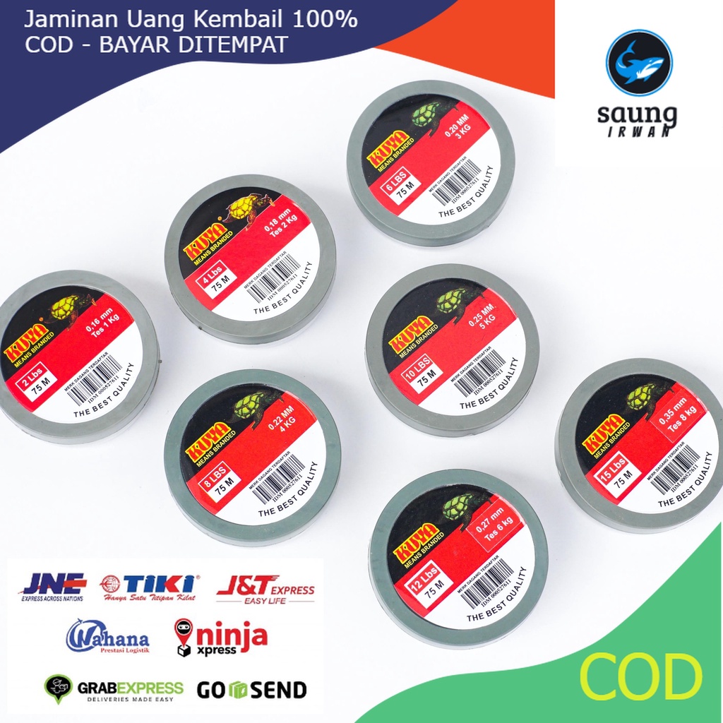 Senar Cap Pancing Kuya   Asli 75 Meter l Senar kecil l Senar Anti Keriting l Senar Nilon l Kuat Dan 