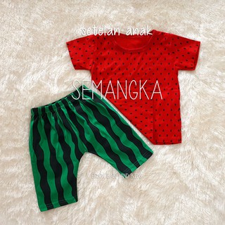 baju setelan anak cowo cewe karakter buah semangka lucu baju setelan anak cowo cewe karakter buah semangka lucu