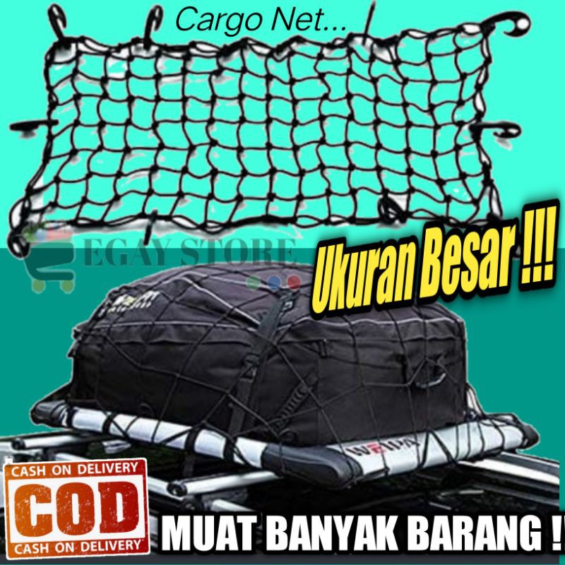 JARING BAGASI ATAP ATAS MOBIL CARGO NET TEMPAT PENYIMPANAN BARANG DI MOBIL AVANZA INNOVA CALYA RUSH