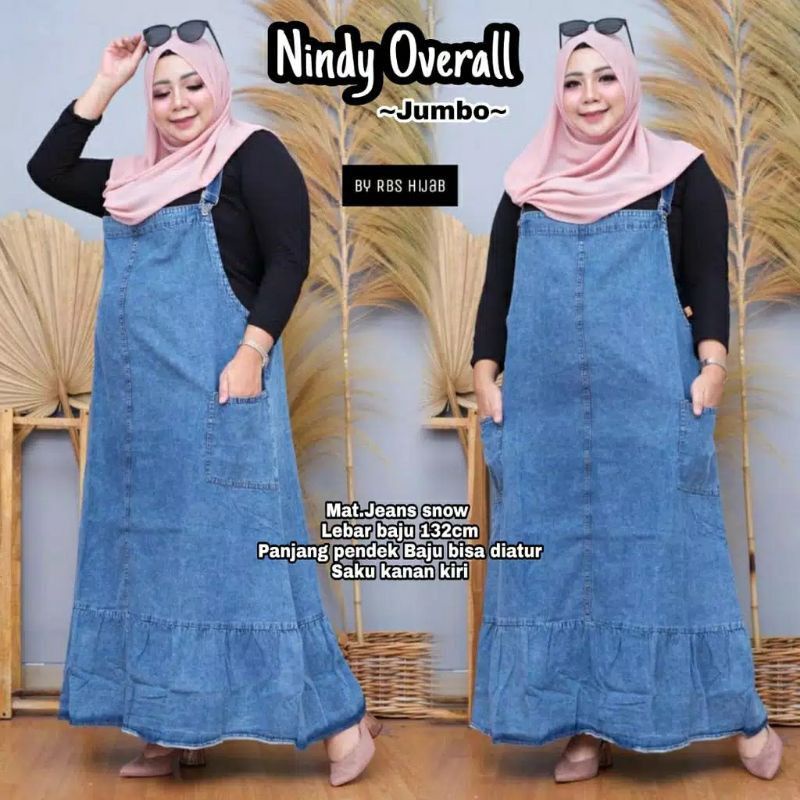 Overall Jeans Jumbo / Overall Wanita Jumbo