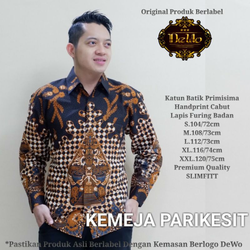 Kemeja Batik Slimfit Lengan Panjang Batik Slimfit Lapis Furing KEMEJA PARIKESIT Batik Slimfit Baru