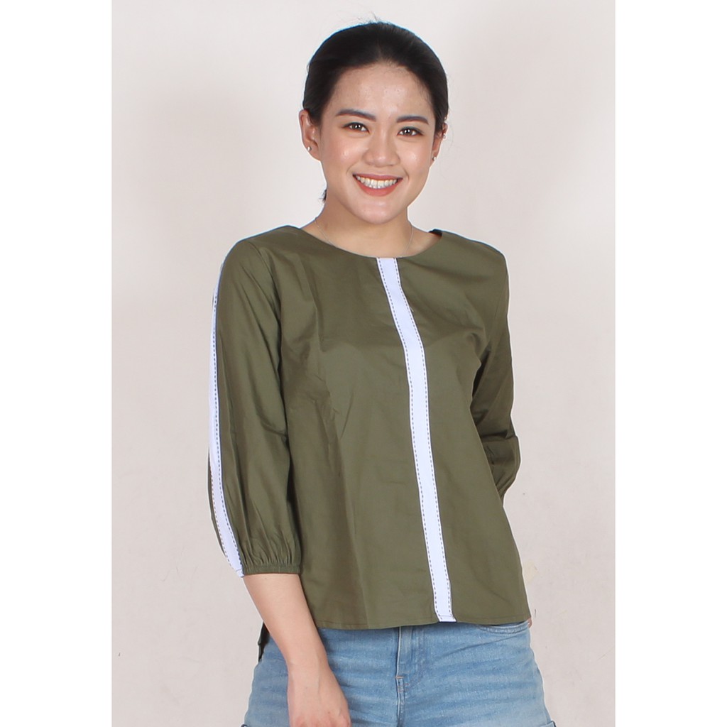Blouse Camilla Pita Katun Premium VTA-Hijau Army