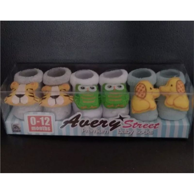 AVERY STREET ANIMAL - KADO BABY BOY - AVERY STREET PREMIUM BABY SOCKS - KAOS KAKI BABY BOX