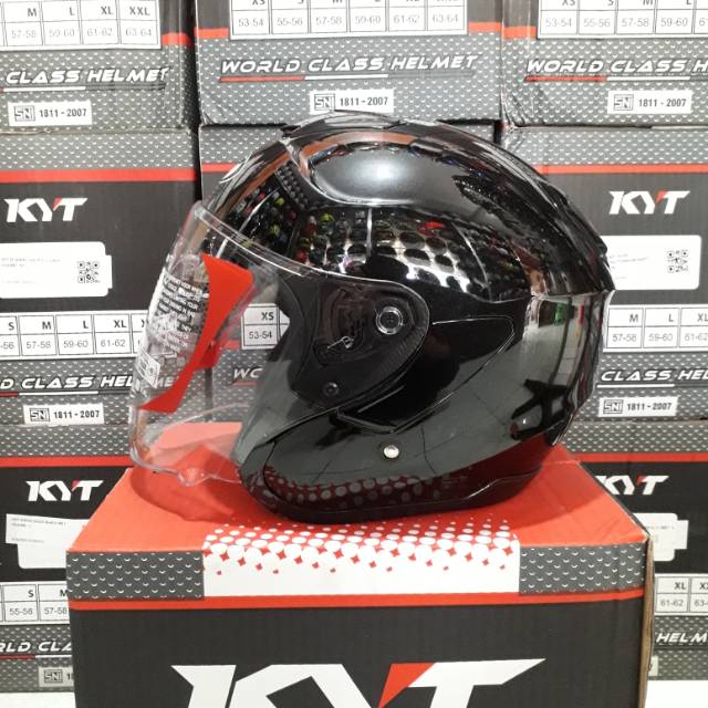 Jual Helm KYT KYOTO Hitam Glossy Shopee Indonesia