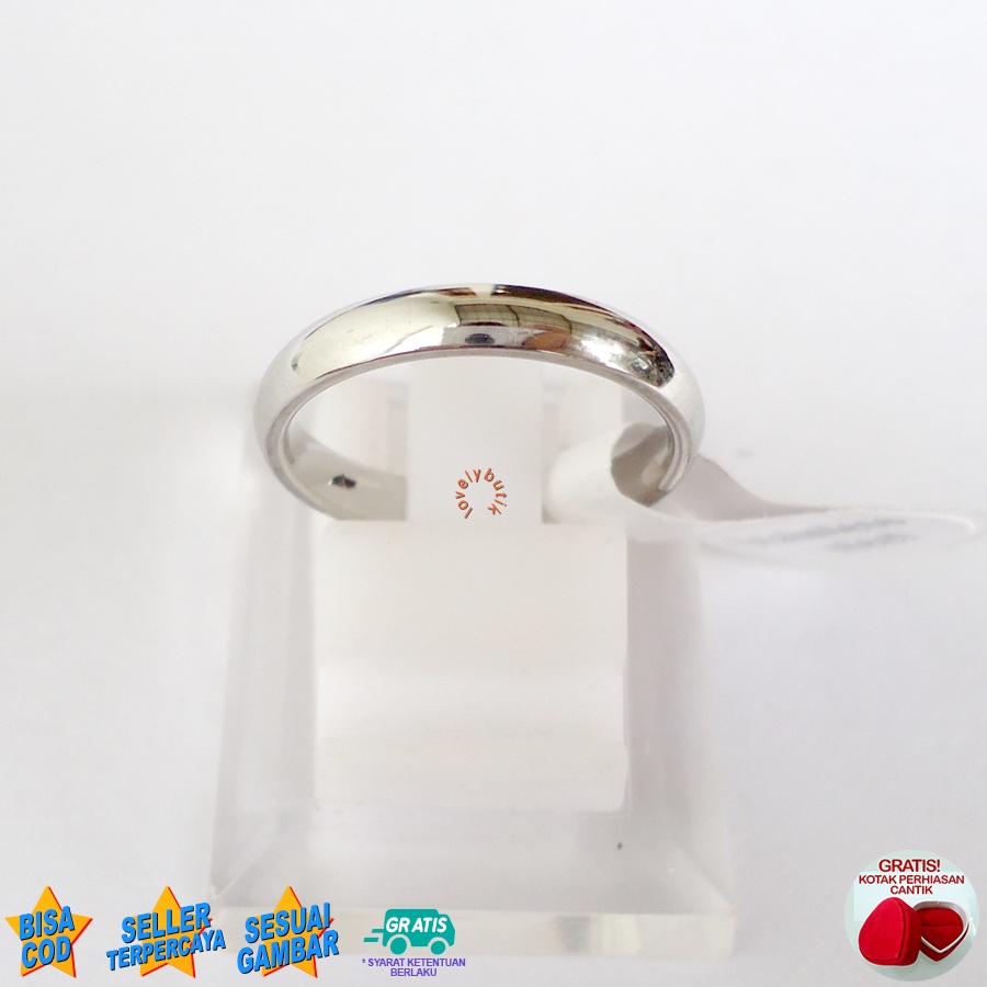 Lovelybutik Cincin Couple Tunangan Titanium Antikarat Anemone Cincin Titanium Wanita Pria Bonus Kotak Perhiasan