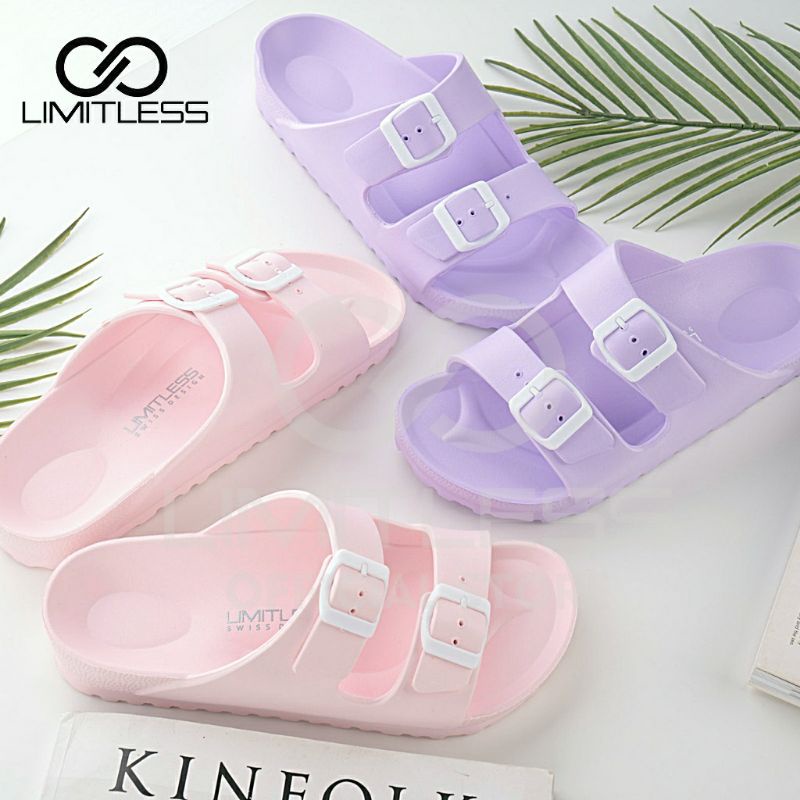 Sandal Wanita Slip On Sandal Limitless Wanita Tali Polos Slide Wanita Korea Sendal Cewek Empuk Strap