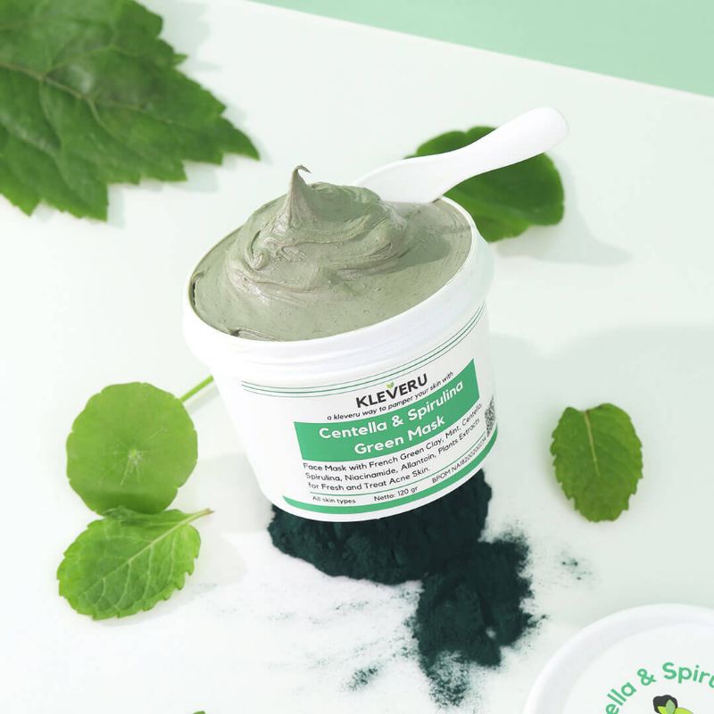 Kleveru centella and spirulina green mask 120gr