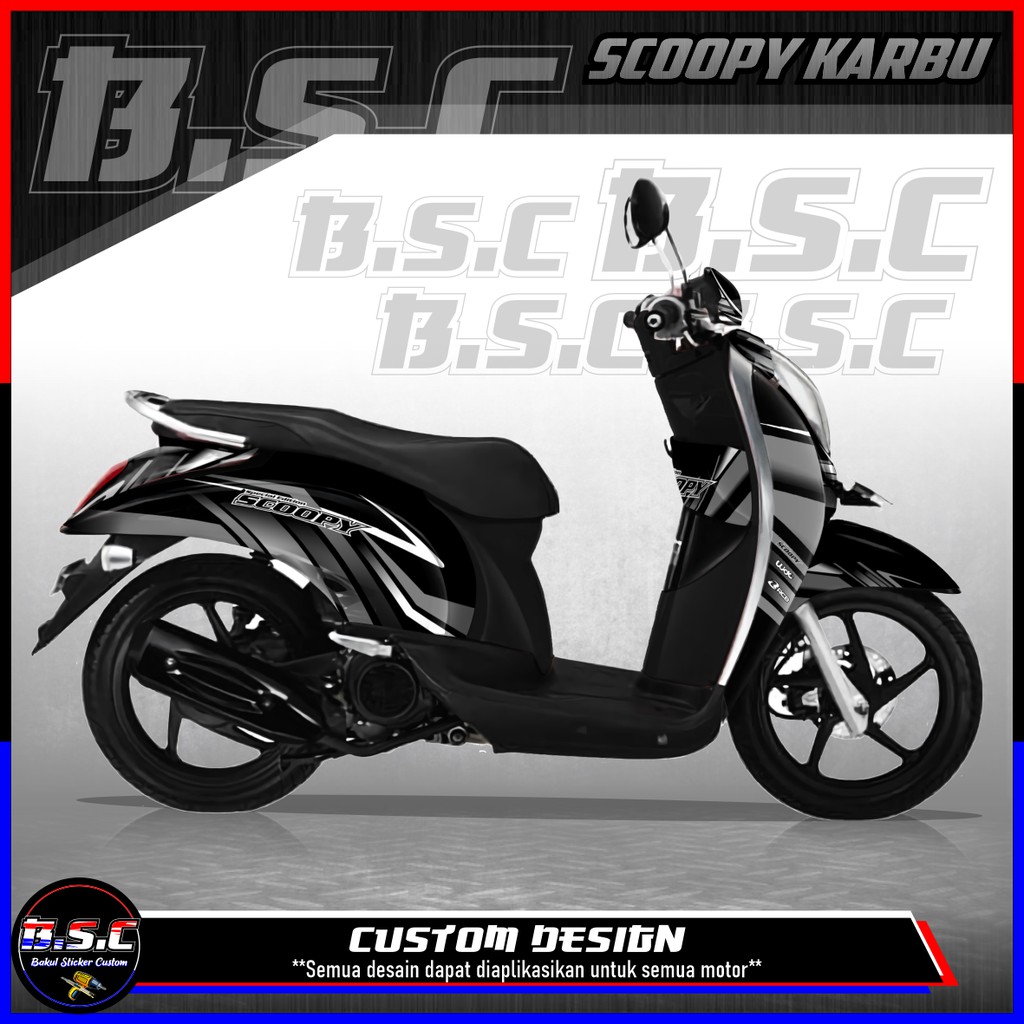 Sticker Decal FULL BODY Scoopy Karbu Scoopy Old Motif Racing Special Grey