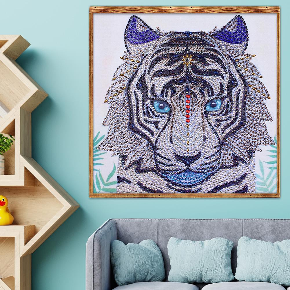 5d Diy Khusus Berbentuk Berlian Lukisan Harimau Hewan Cross Stitch