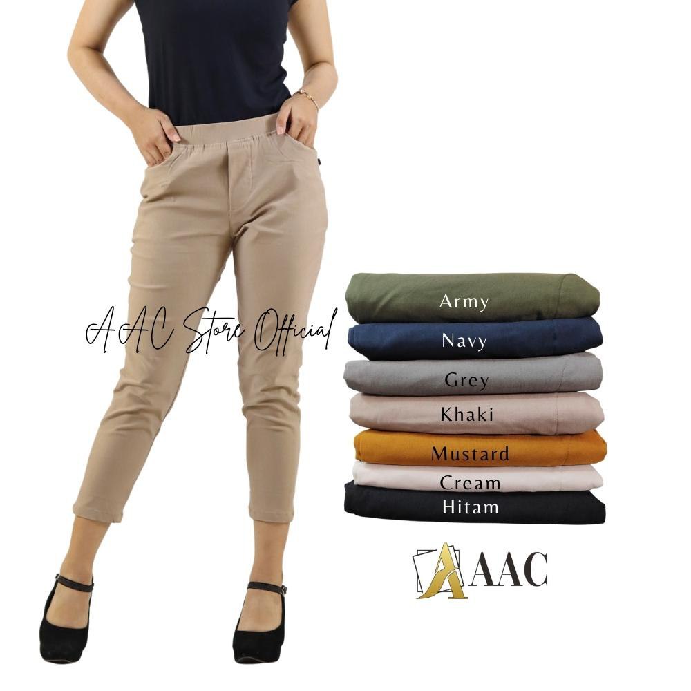 Celana Chino Wanita Elizabeth Pants 7/9 Bahan Tebal Dan Dobel Stretch