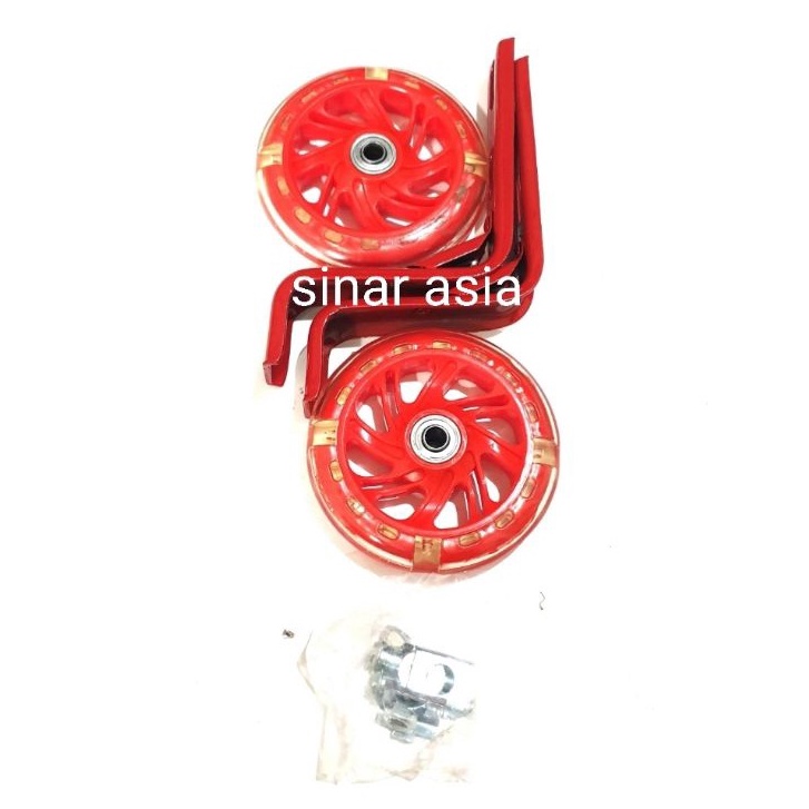 Roda samping / training wheel sepeda / skuter 12 s/d 16&quot; Exotic ( LAMPU) - roda menyala , 1set