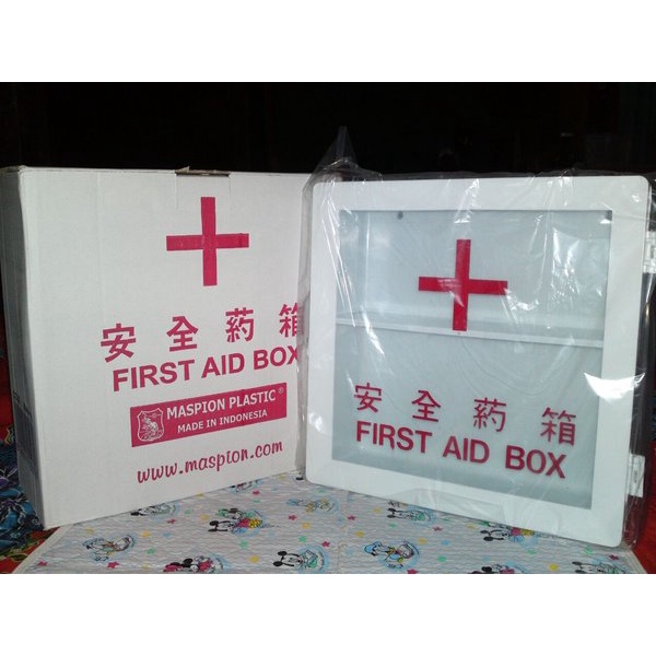 Tempat Penyimpanan Obat P3K / First Aid Box 2 Rak Kotak box Medis Emergency Dinding Maspion PLA BM A018